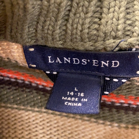 Lands End stripped cotton pullover Sweater - Picture 8 of 10